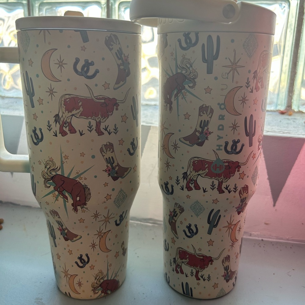 HydroJug Western Themed Tumblers with Cactus and Bull Design